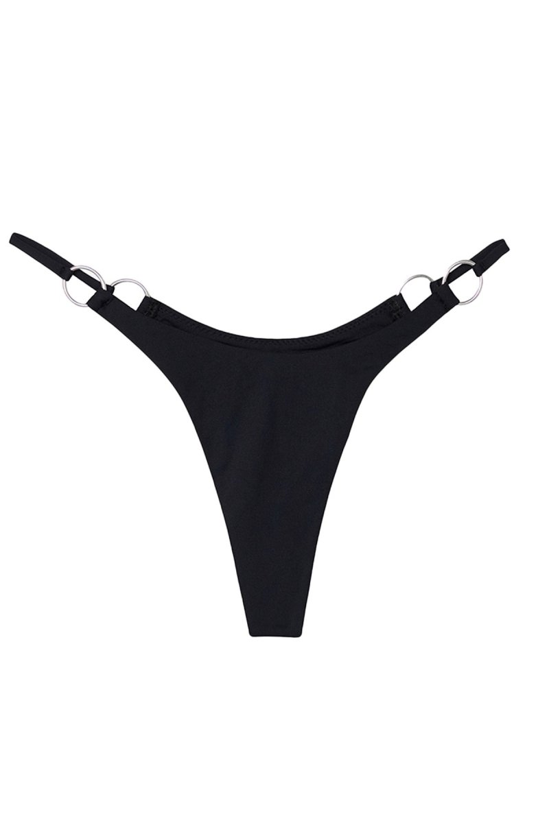 BLACK KALEY THONG - GOI Swimwear