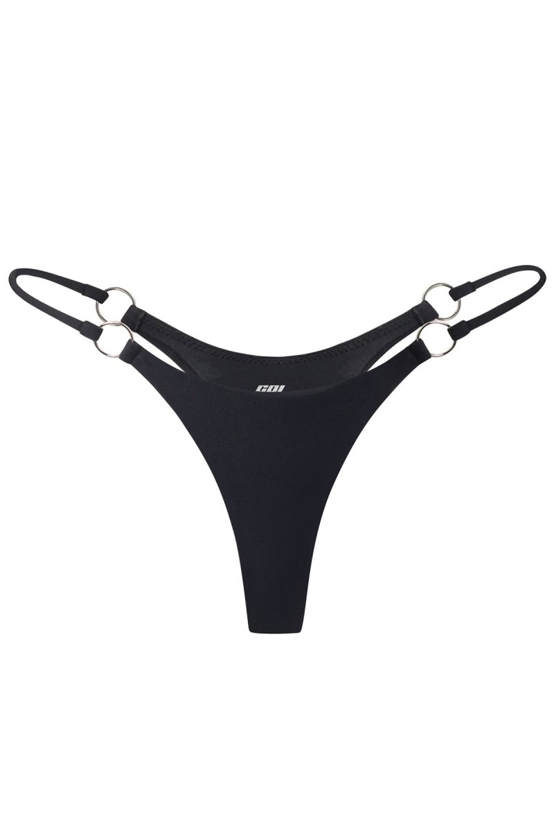 Black Kaley Thong - GOI Swimwear