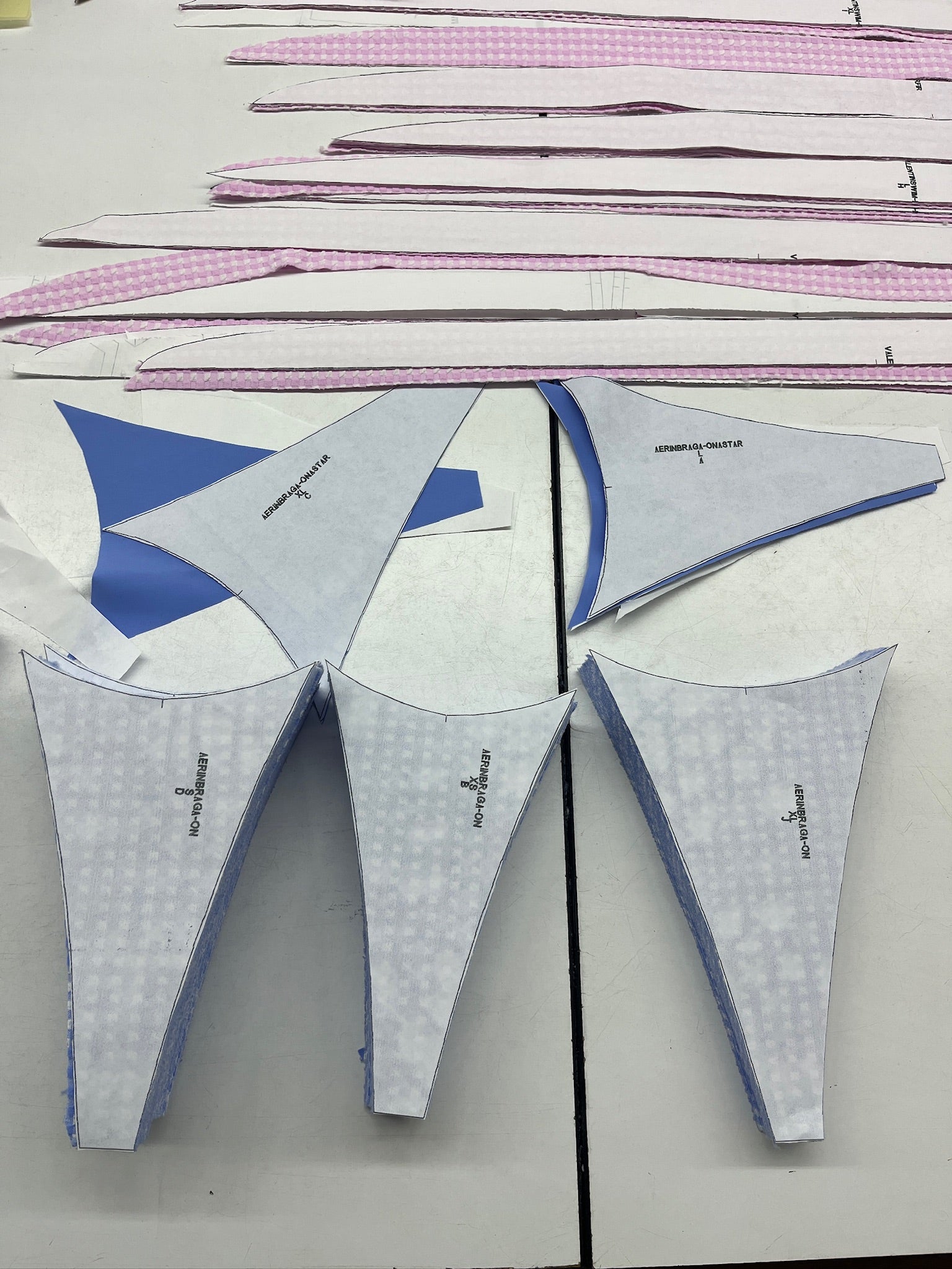 Sewing patterns of Goi bikinis.