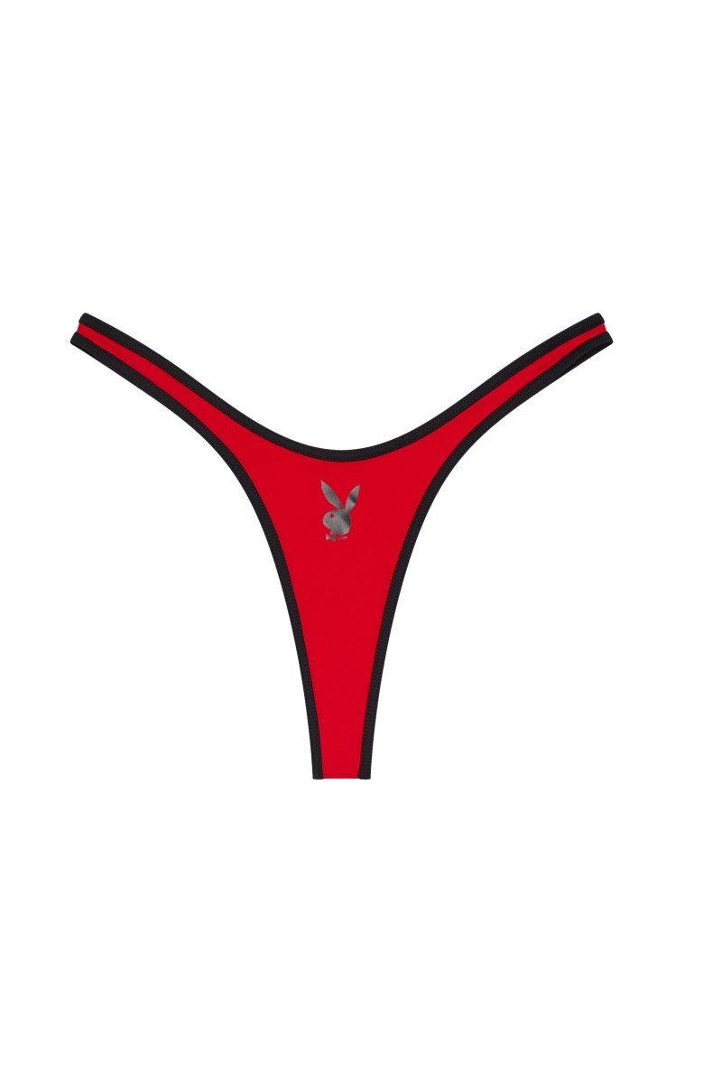 PLAYBOY RED BIBI THONG - GOI Swimwear