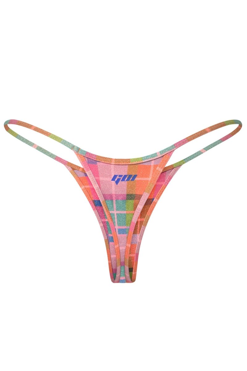 Tartan Aerin Thong - GOI Swimwear